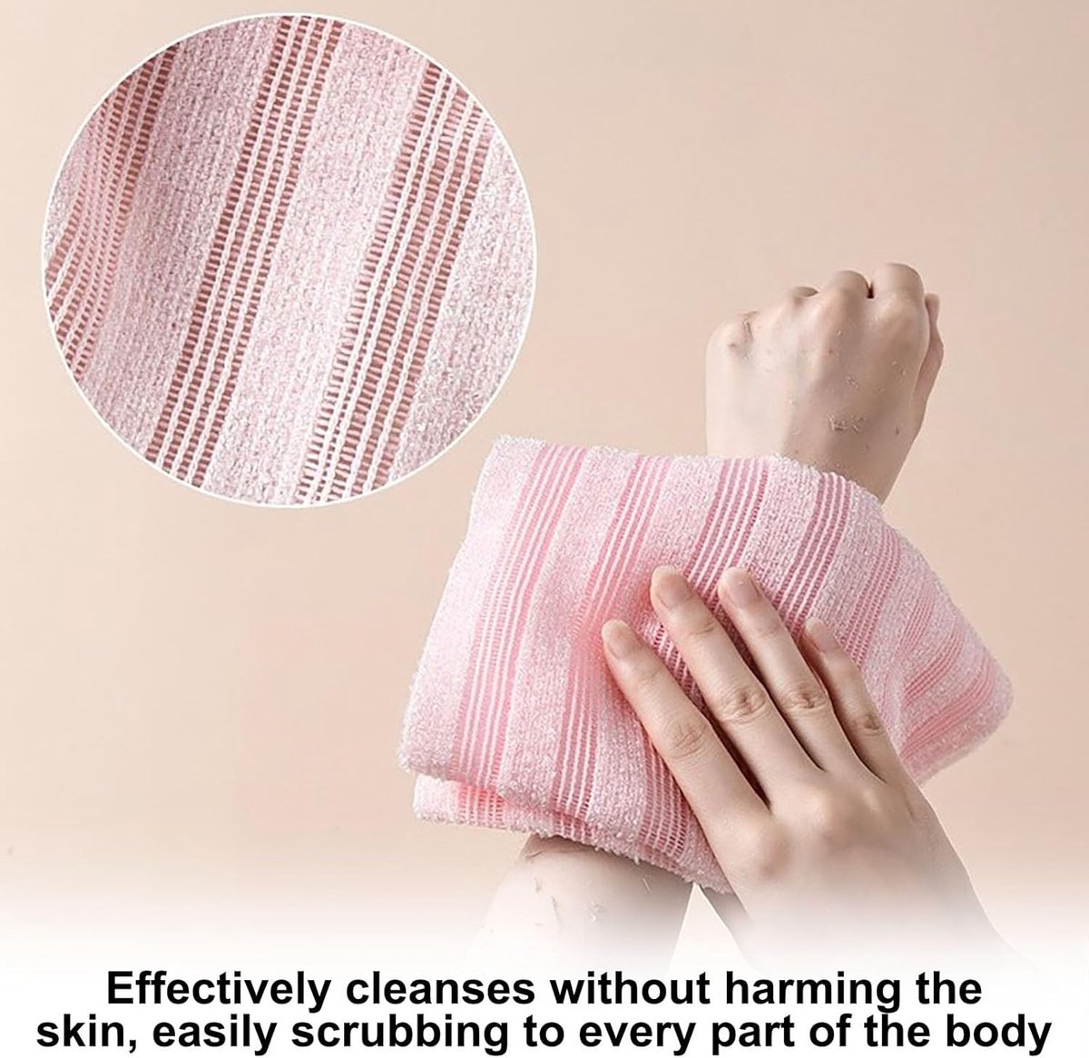 Back Scrubber Set | 2-Piece Exfoliating Shower Towel | Extra Long Exfoliating Washcloth for Men and Women - Scrub Cloth for Body Cleansing and Massage (Blue)