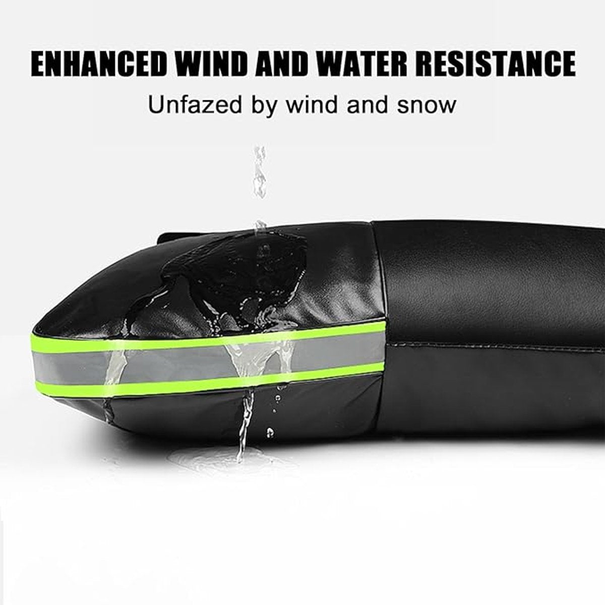 Cycling Gloves - 1 Pair - Extra Padded Cycling Gloves - Warm Gloves - Cycling Gloves - Scooter Gloves - Hand Warmers - Bicycle Accessories - With Reflective Strips - Winter - Windproof - Waterproof (Black)