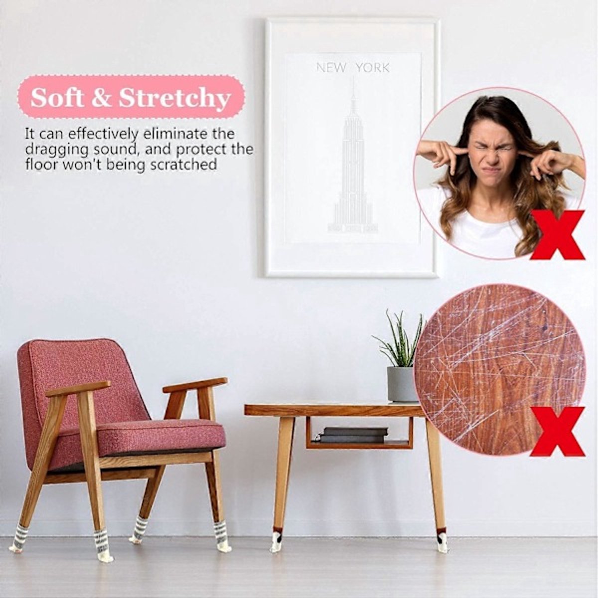 Furniture Socks - 36 pieces (9 sets) - Cat chair socks - Cat paw chair leg socks - Cat furniture socks - Knitted furniture socks