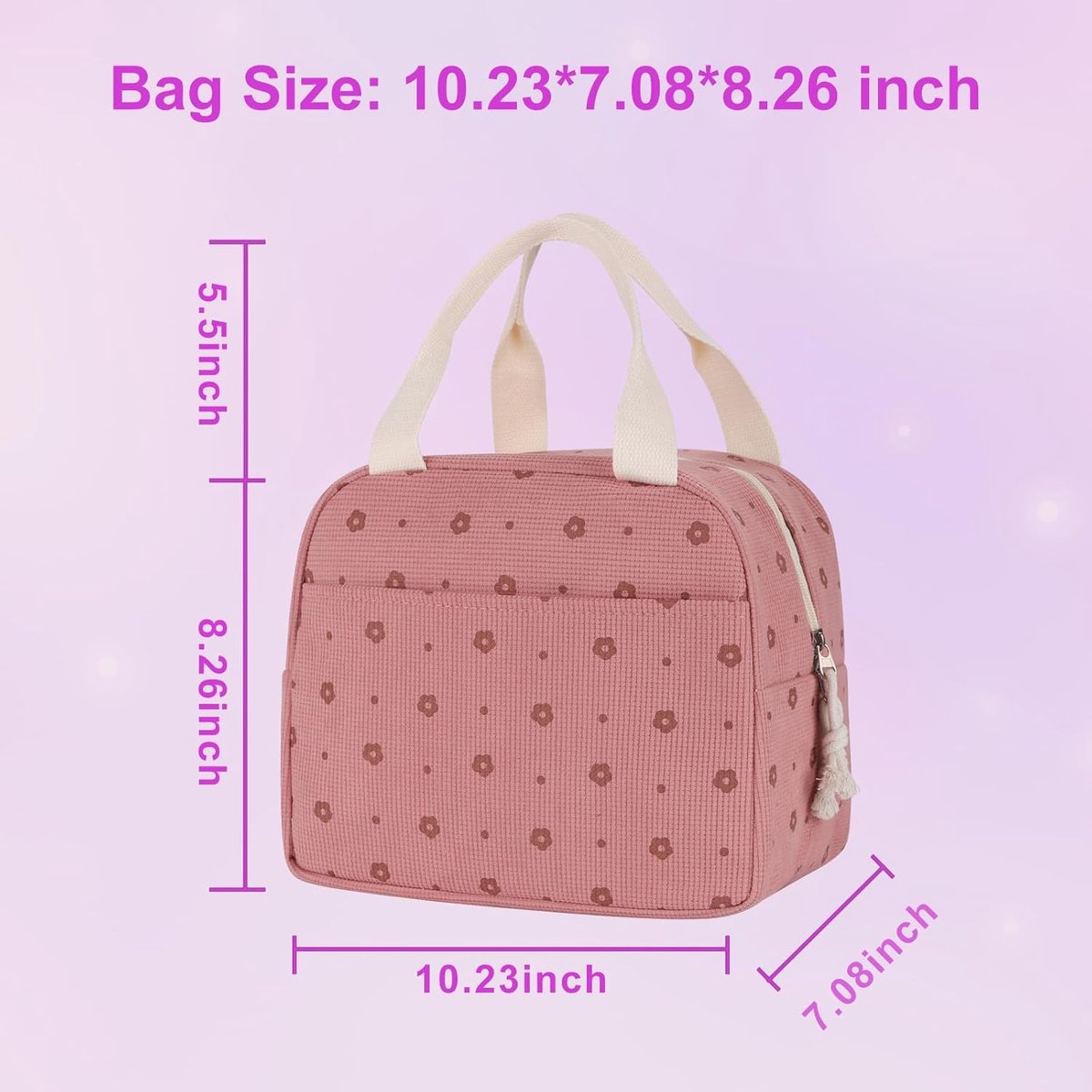 Cooler Bags - Lunch Bag - Handle Strap - Cooler Bag - Lunch Bag - Insulated Cooler Bag - Picnic Bag - 25.5*21*17cm - Suitable for work, office, travel and picnics(White)