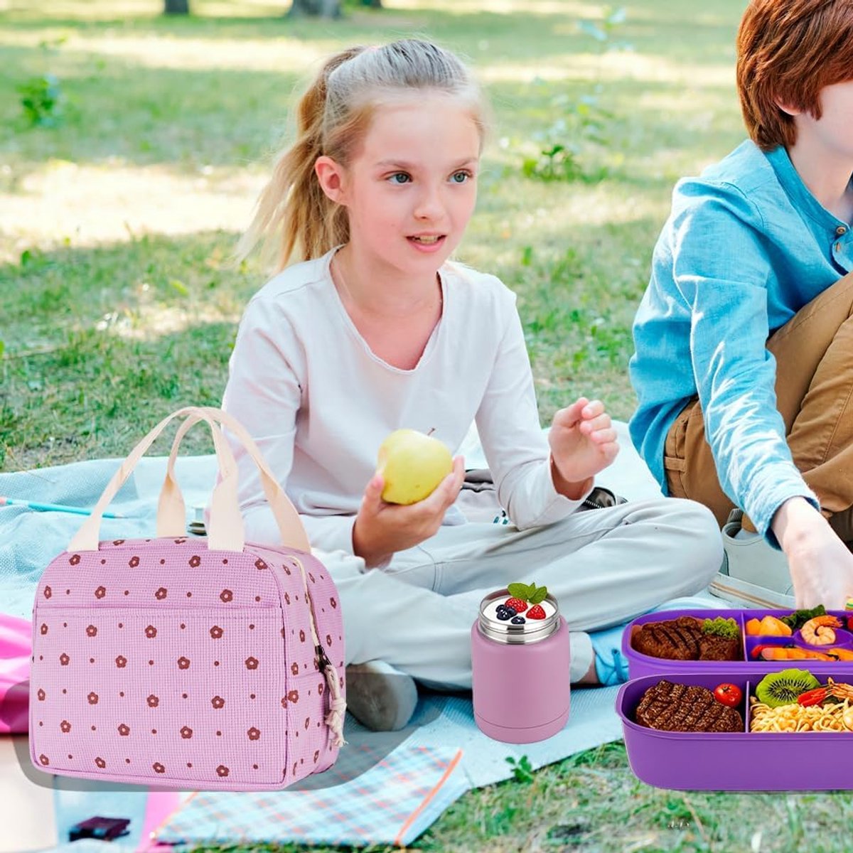 Cooler Bags - Lunch Bag - Handle Strap - Cooler Bag - Lunch Bag - Insulated Cooler Bag - Picnic Bag - 25.5*21*17cm - Suitable for work, office, travel and picnics(White)
