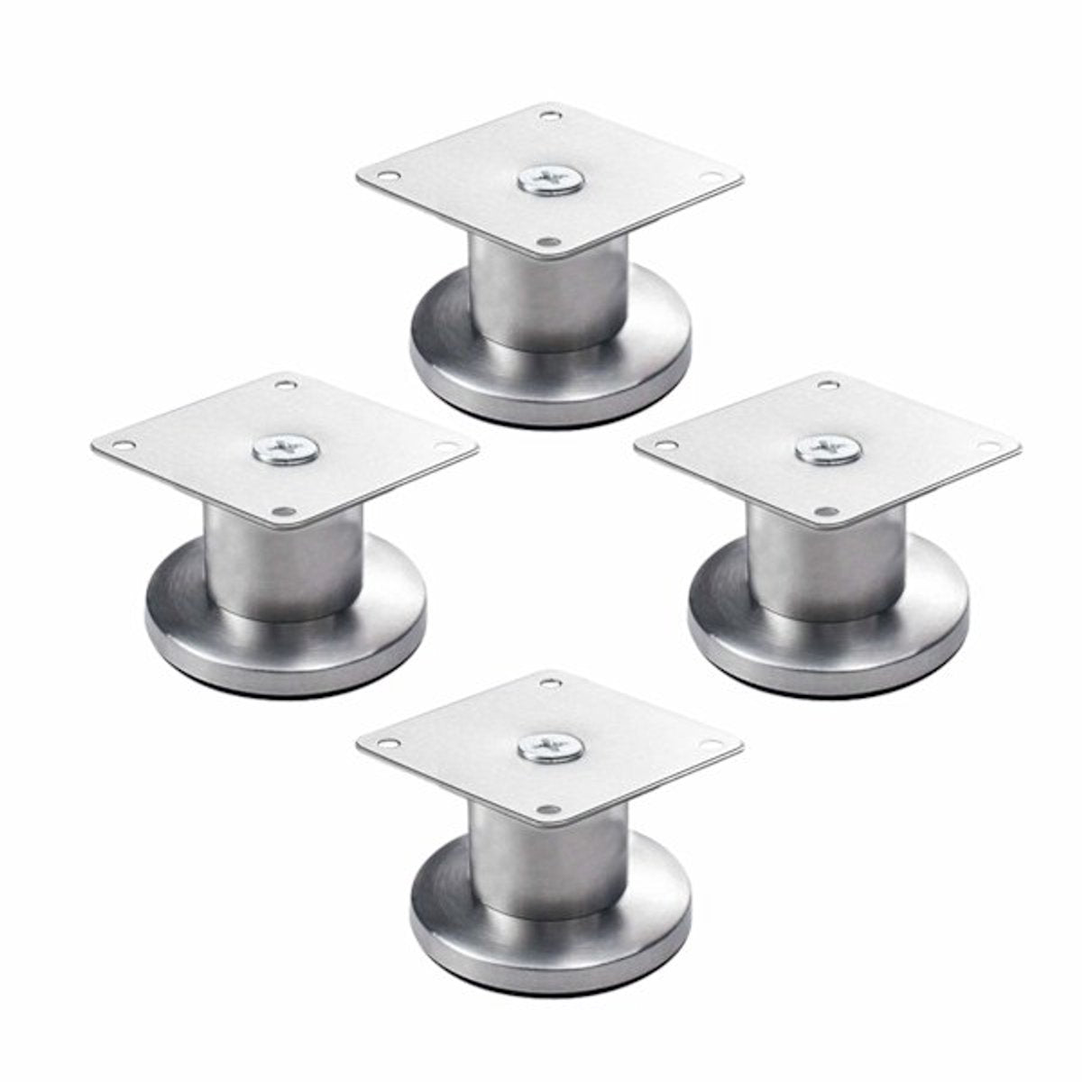 Adjustable Cabinet Legs - 4 Adjustable Furniture Legs Made of Stainless Steel (Silver) (3.8cm)