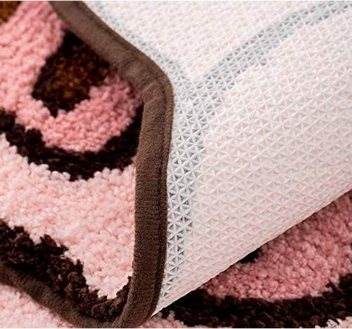 17.7*25.6in Thick and soft pink bath mat with pig motif - bathroom showroom - non-slip bath mat - home decoration - (sleeping pig)
