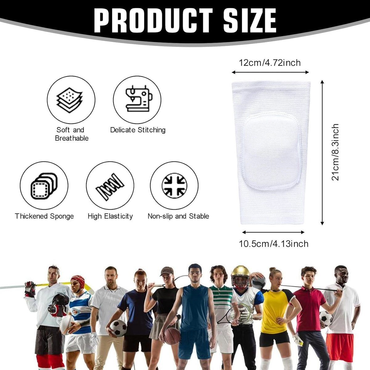 Elbow Pads - 1 Pair Arm Support Fitness Arm Knee Pads - Breathable Anti-Impact Sponge Elbow Pads - Suitable for Basketball, Football, Tandem Elbow Pads, Volleyball, White