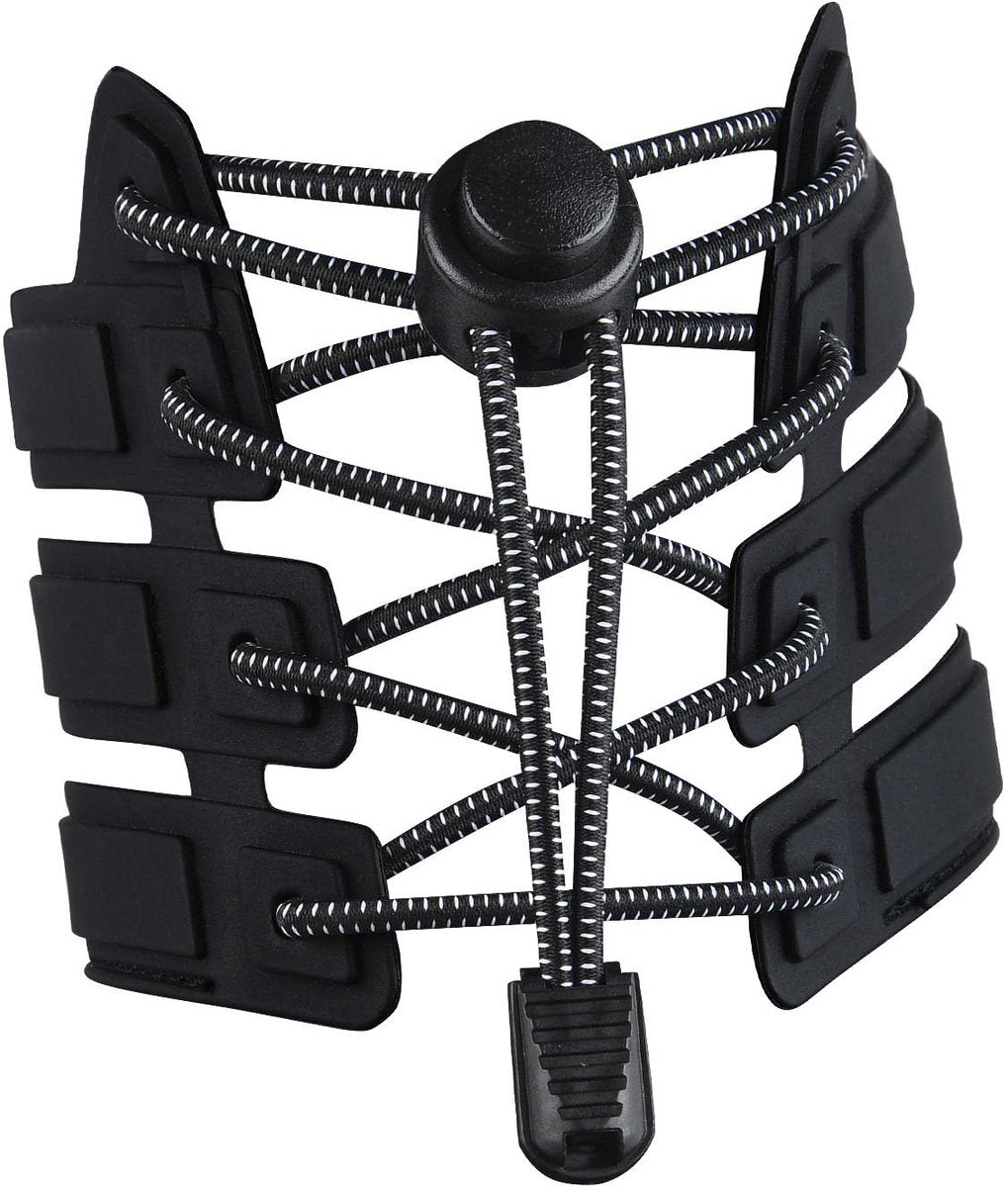 Sneaker Laces 120CM suitable for Sneakers - Elastic laces without a knot - Suitable for students and adults - With strong buckle and quick-release function (Black)
