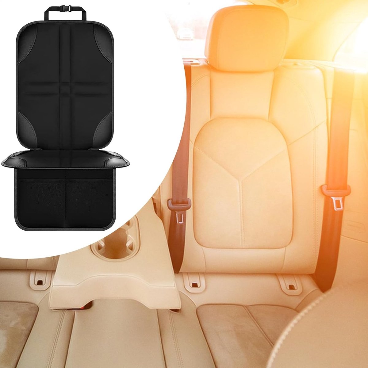1 Car Seat Protector - Child Car Seat Cover - Car Interior Mat - Non-Slip Mat - Waterproof and Scratch-Resistant - Black