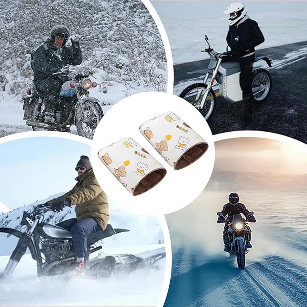 Cycling Gloves - Waterproof Gloves - Warm Gloves - Cycling Muffs - Scooter Gloves - Hand Warmers - Bicycle Accessories - Winter - Windproof (Black)