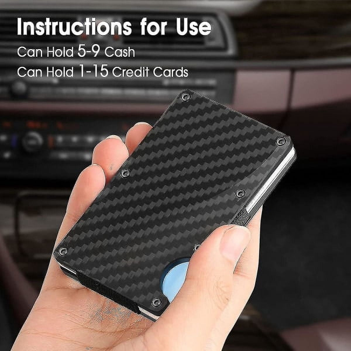 Wallet - Credit Card Holder - Men's Wallet - Minimalist Ultra-Thin Men's Wallet - Aluminum Alloy Material - Black