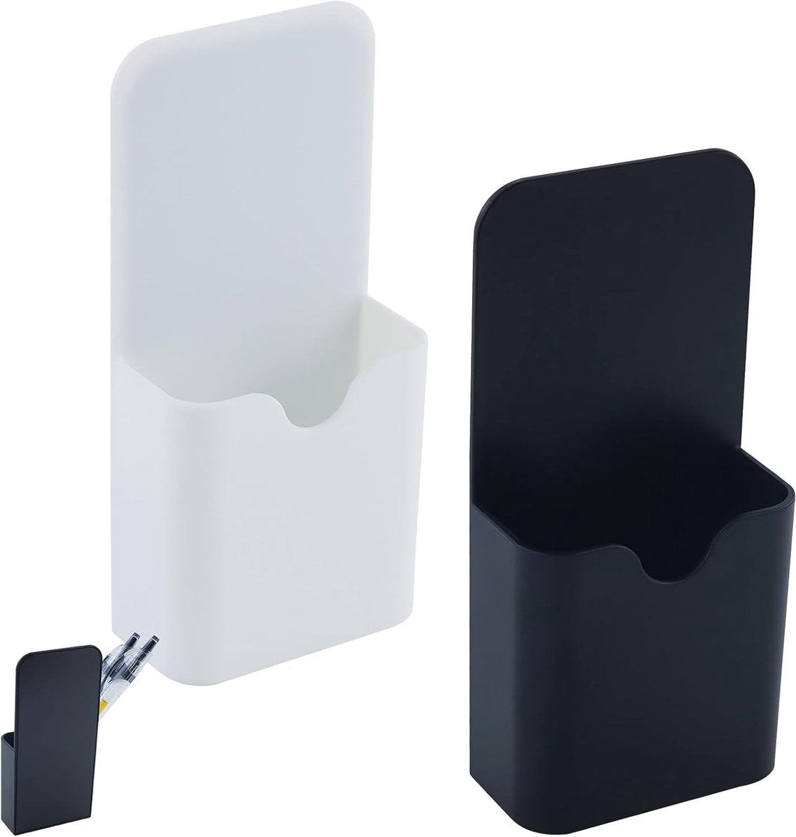 2-pack magnetic pen holder - magnetic marker holder - whiteboard - refrigerator - marker holder for metal surfaces (black and white)