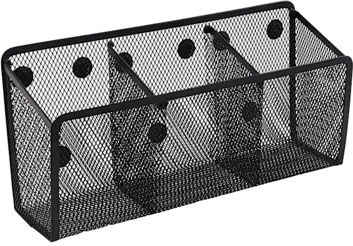 Pen Holder - Mesh Storage Basket with Extra Strong Magnets - Freezer Safe - Whiteboard - Cabinet Accessory - Office Supplies Organizer