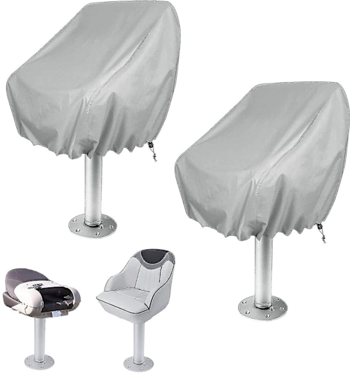 Seat Covers - Waterproof Outdoor Seat Covers for Pontoon Boats, Captain's Chairs - Oxford Fabric Seat Covers for Driver's Seat - 2-Pack