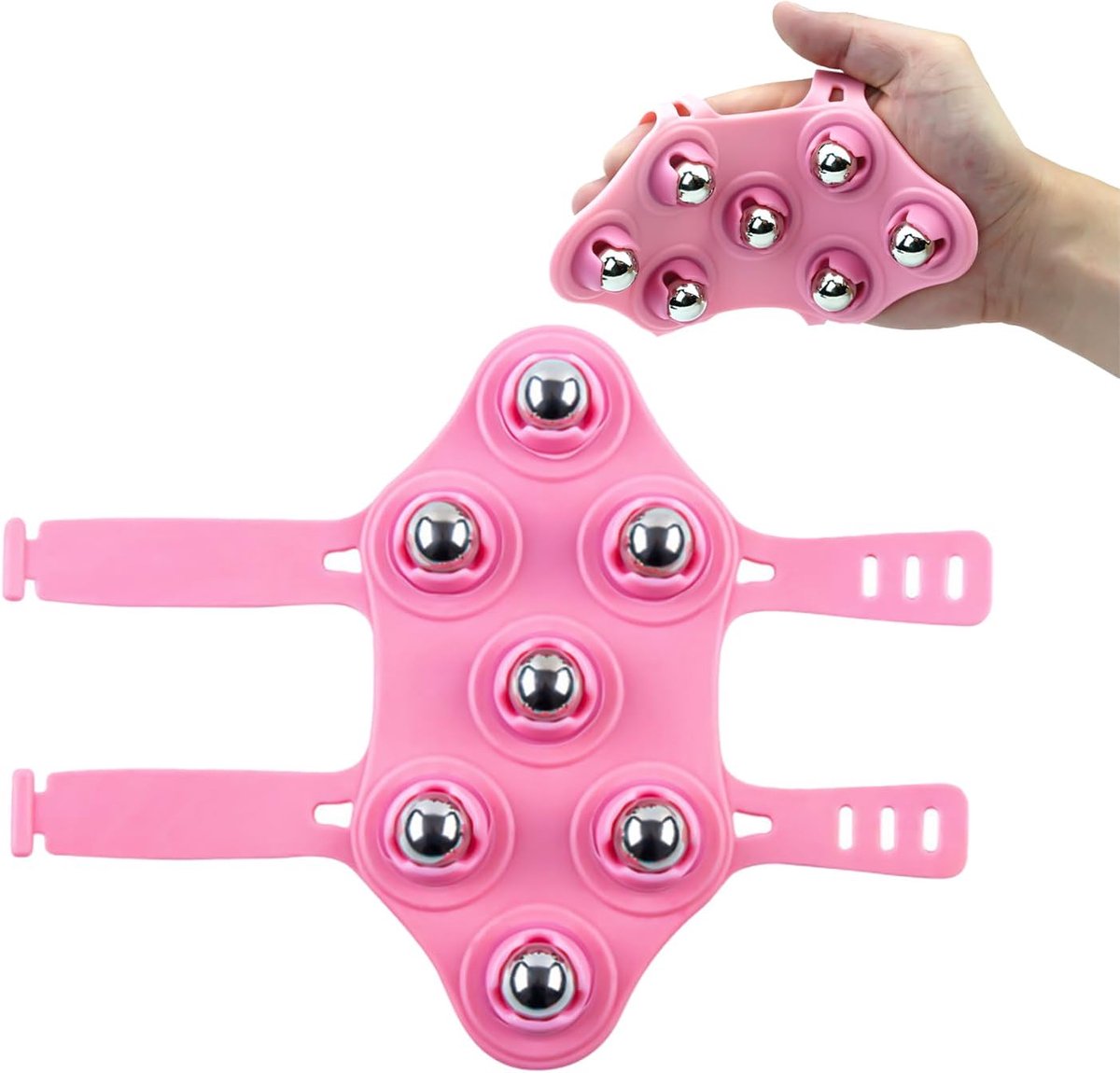 Ball Massage Gloves - Massage Gloves - Portable Body Massage Roller - Palm-Shaped Massage Gloves - Metal Ball Massager
