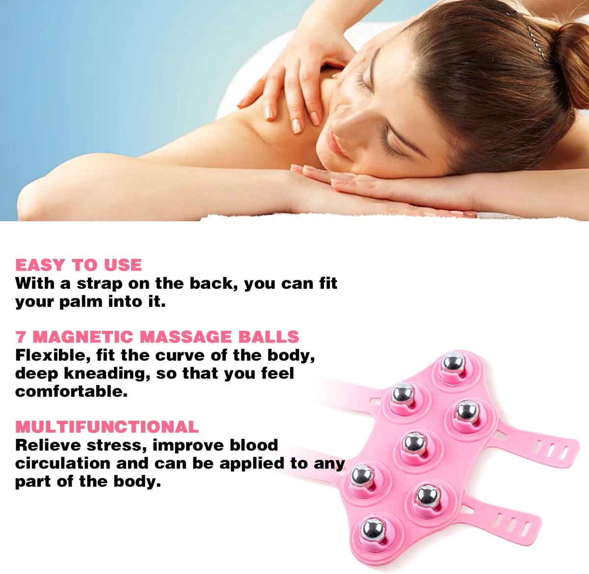 Ball Massage Gloves - Massage Gloves - Portable Body Massage Roller - Palm-Shaped Massage Gloves - Metal Ball Massager