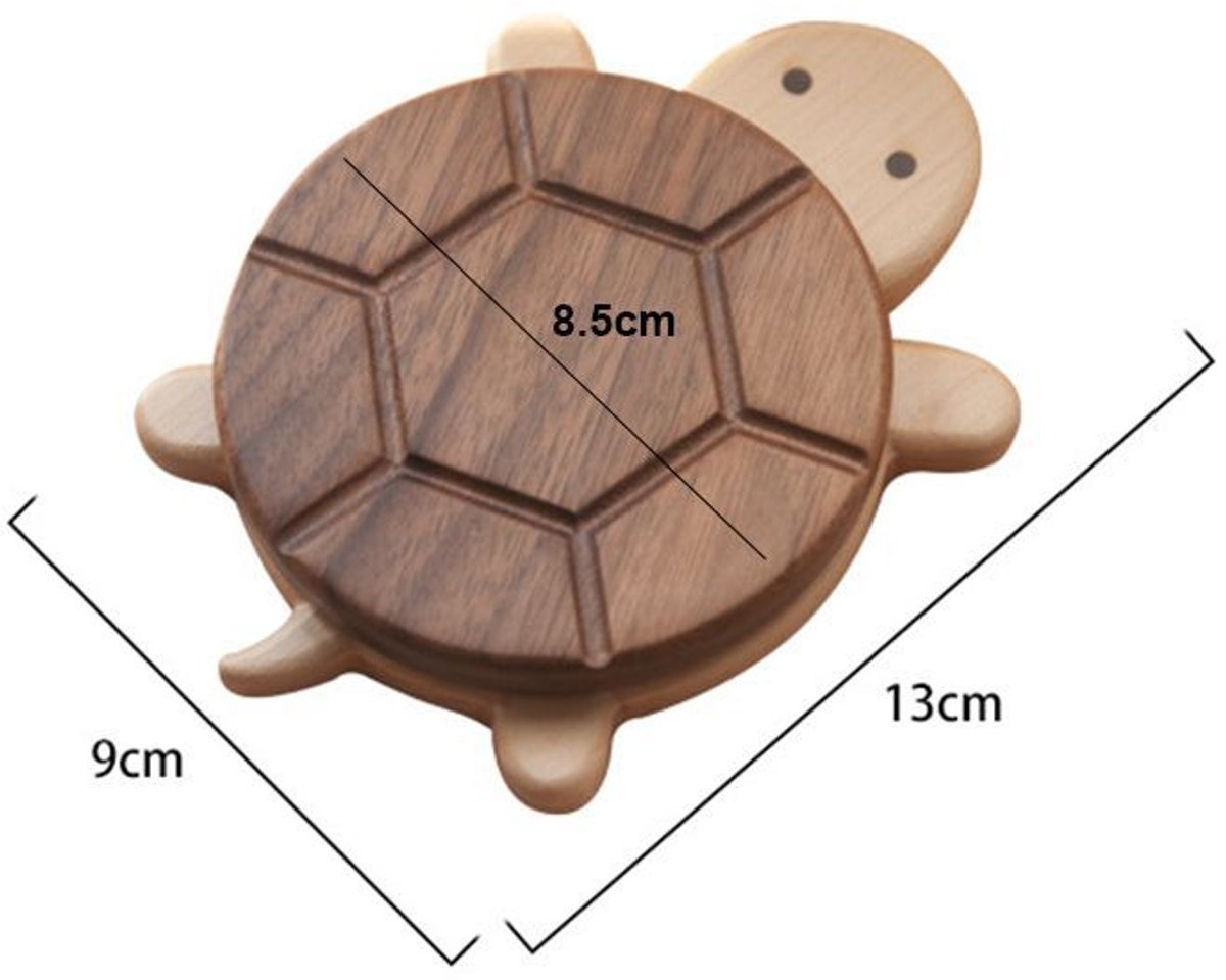 Coasters - Cute coasters - wood - With a stylish turtle design - A fun desk decoration - Perfect for storing all kinds of cups, cutlery and kitchen utensils.