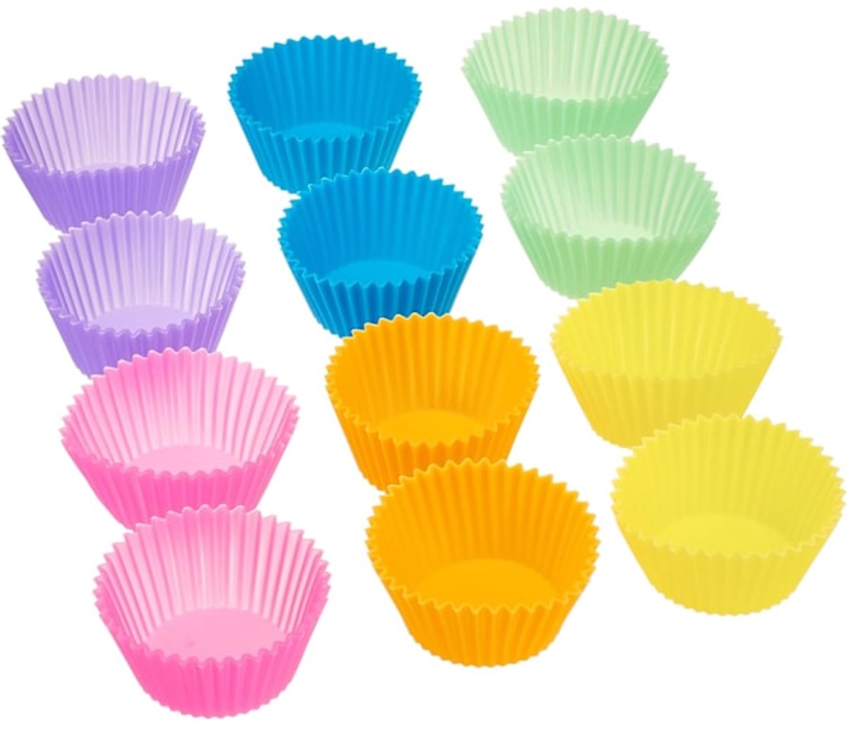 Baking Trays - Round Reusable Baking Trays - Pack of 12 (Ovenproof up to 220°C) - Assorted Colors