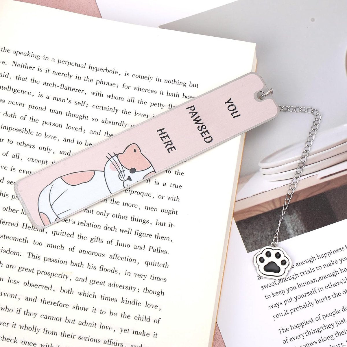 Bookmarks - Set of 2 - Cat Bookmarks - Gifts for Cat Lovers - Cute Bookmarks - Bookmark Gifts for Book Lovers - Reading Bookmarks - Gifts for Boys, Girls, Kids & Friends - Stainless Steel (Style B)