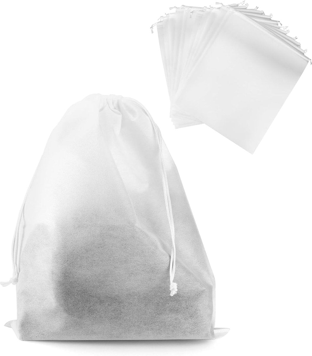 Drawstring Dust Cover - 6-Piece Breathable Non-Woven Large Size Storage Bag - For Handbags, Tote Bags & Shoes - 50x40cm