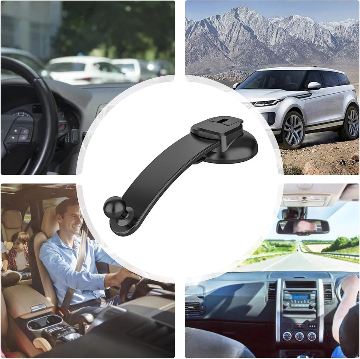 Phone Holder - Universal Base - 360° Rotatable Car Phone Holder - Suitable for cars, trucks, vehicles, windshields and mobile navigation systems.
