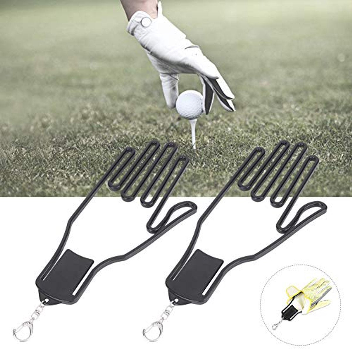 2-Pack Glove Supports - Black Plastic Frame to Prevent Deformation - For Golf & Outdoor Gloves