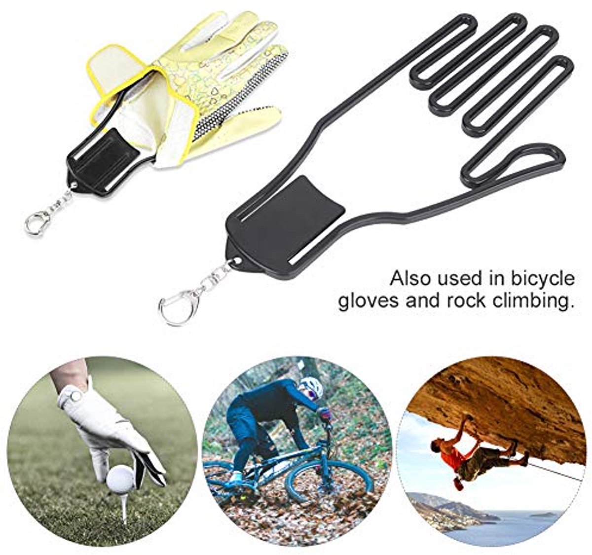 2-Pack Glove Supports - Black Plastic Frame to Prevent Deformation - For Golf & Outdoor Gloves