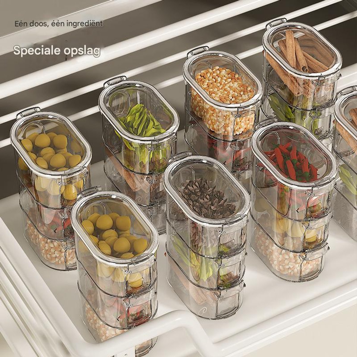 Storage Jars - 3-Tier - Sealed Storage Bottles - Spice Bottles - Storage Boxes - Kitchen Storage Bottles