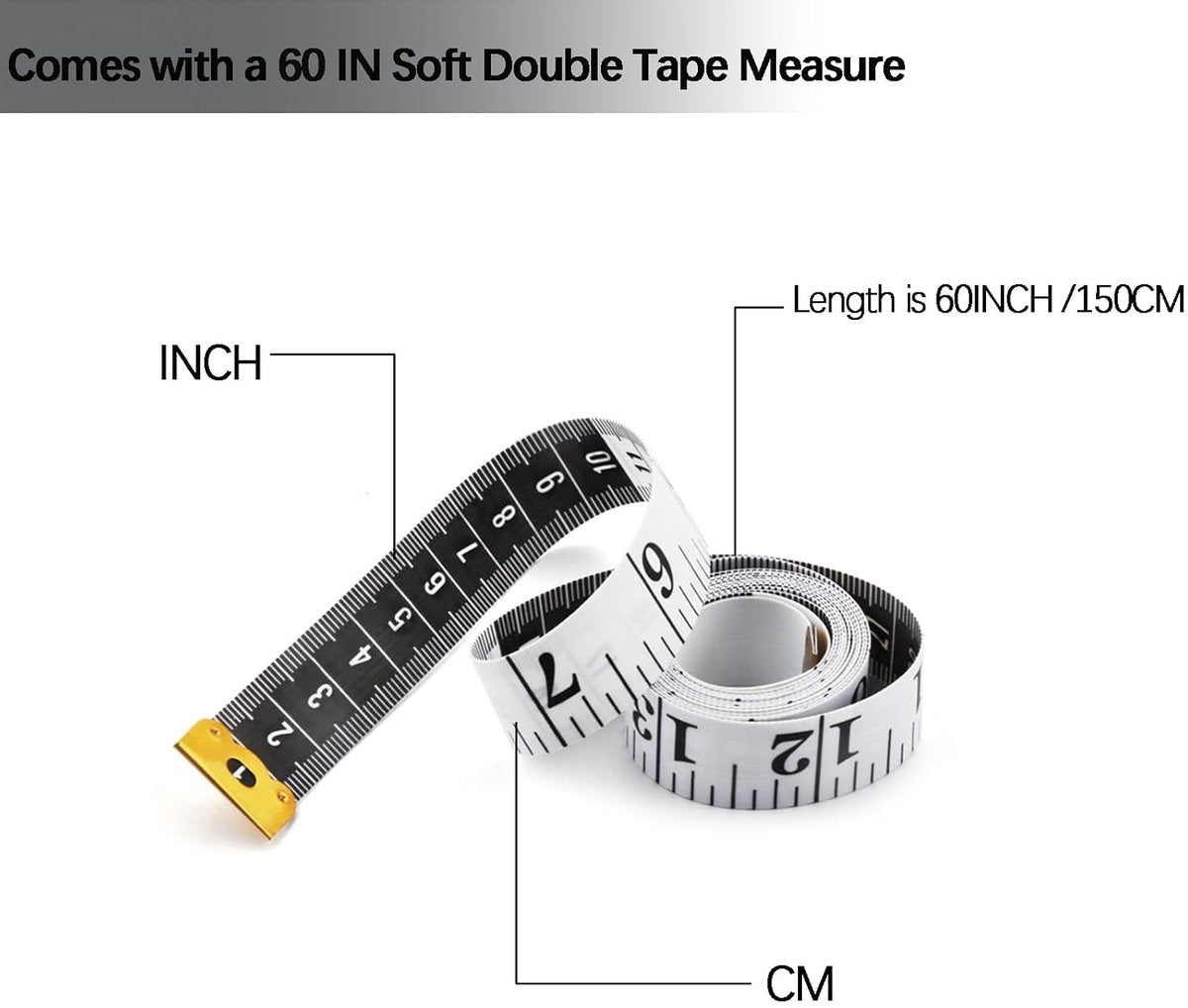 Measuring Tape - 3-Pack - Extendable Measuring Tape - Double-Sided Flexible Measuring Tape - Suitable for Measuring Body Sizes - 60 Inches (1.5 Meters) - Can Be Used for Sewing Fabrics, Making Clothes, Etc. (Macaron Blue, Pink, Green)