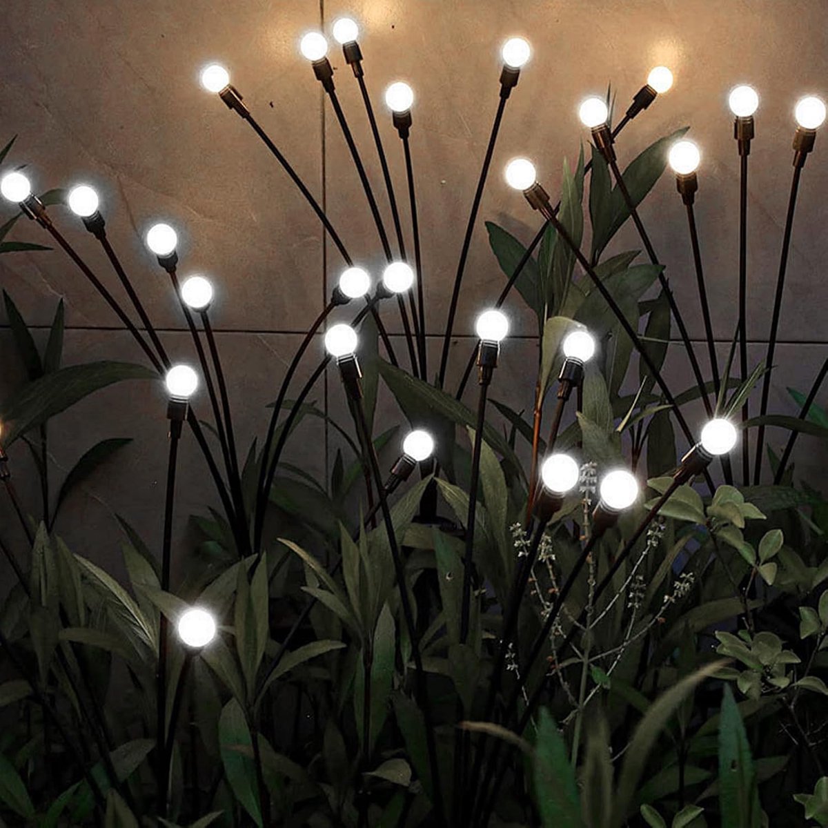LED solar lights - Outdoor lighting - Solar garden lighting - Mood lighting - LED solar garden lights - Firefly-shaped - 12 flower pots x 2 - Waterproof, suitable for outdoor use - Ideal for decorating patio paths - White light