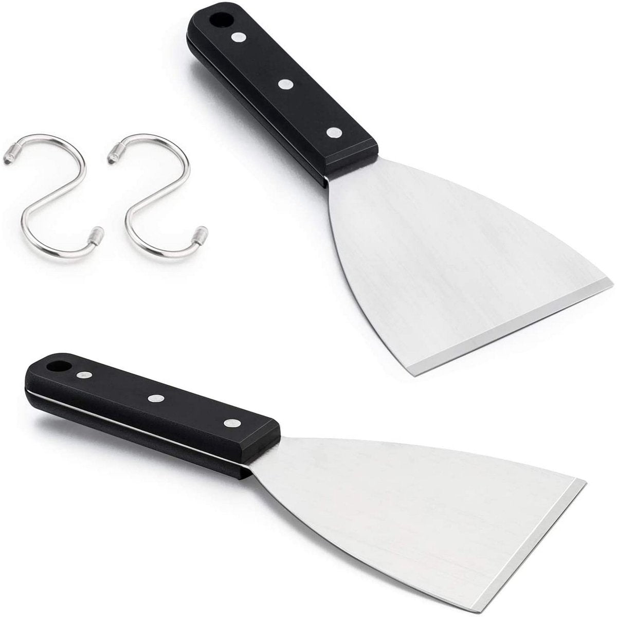 Spatulas - Pan Scrapers 2-Piece Set - For Food Processing and Cleaning - Perfect for Teppanyaki Flat Top Grills Indoor and Outdoor
