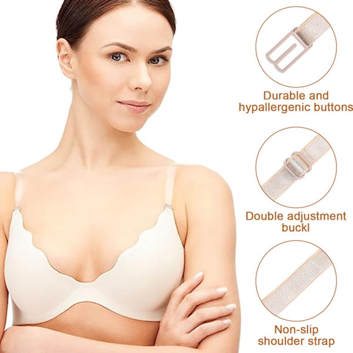 Clothespins - Bra Band Clips - 3 Bra Band Clips and 6 Pairs of Bra Clips - Adjustable Bra Band Clips - Soft and comfortable, stretchy and suitable for all cup sizes