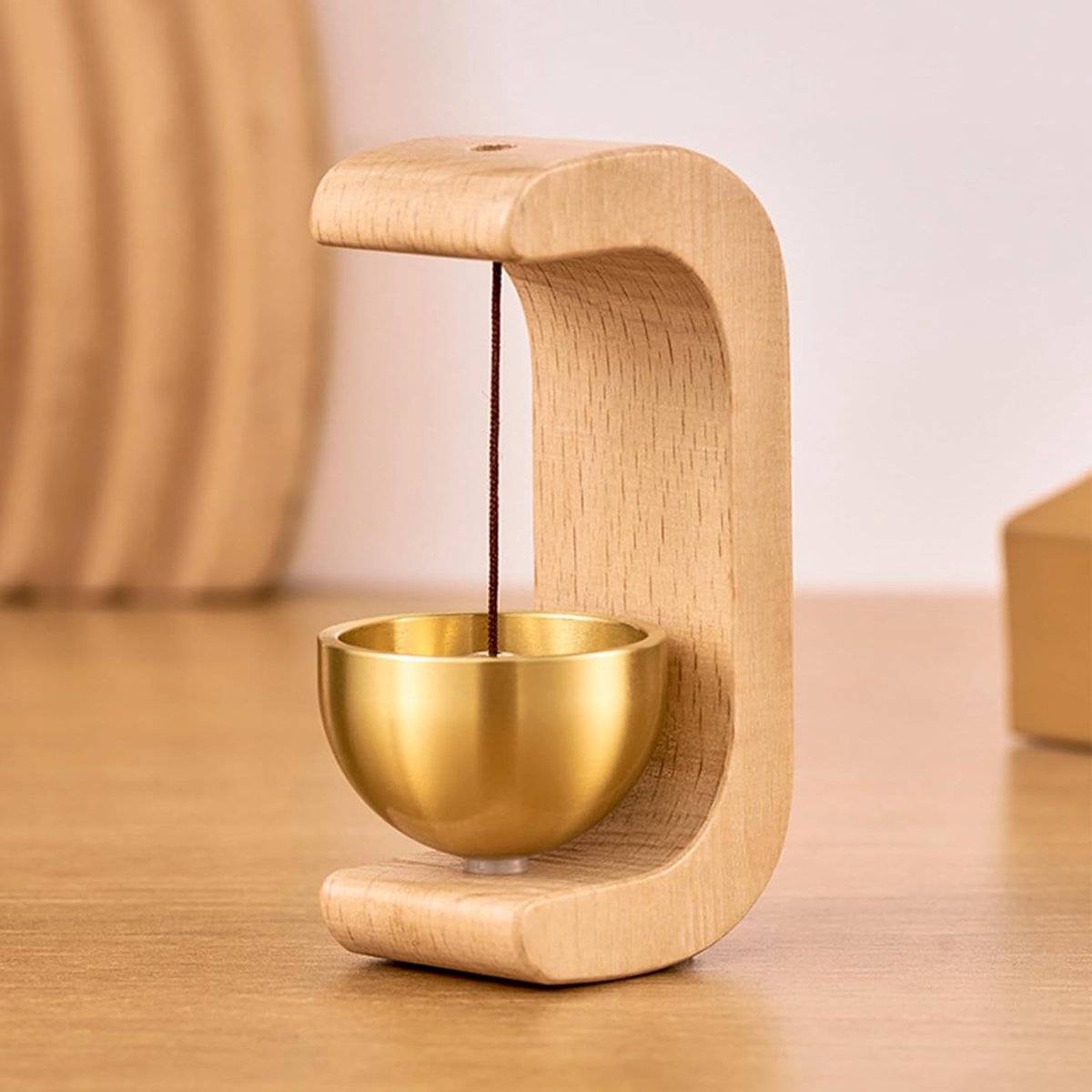 Wind Chime - Magnetic Wind Chime - Wooden Doorbell - Wooden Shop Bell - For Opening Doors (Light Brown)