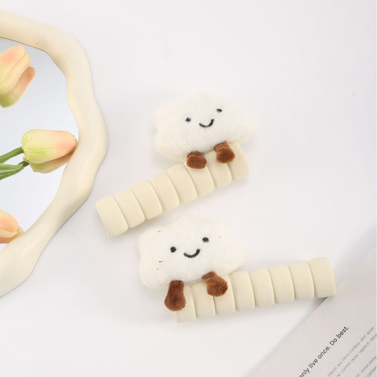 Protective Cover - Set of Two - Cute Cloud-Shaped Door Handle Gloves - Decorative Door Handle Protector Cover - Door Accessories (Pink)