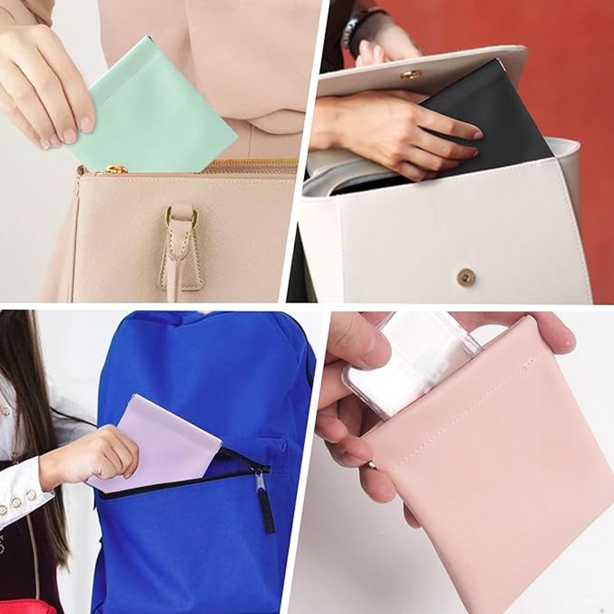 Wallet - Organizer - Women's Wallet - Gift - Gift for Women - Gift for Girlfriend - Gift for Mother - Set of 4 (Pink, Light Green, Light Purple, Black)