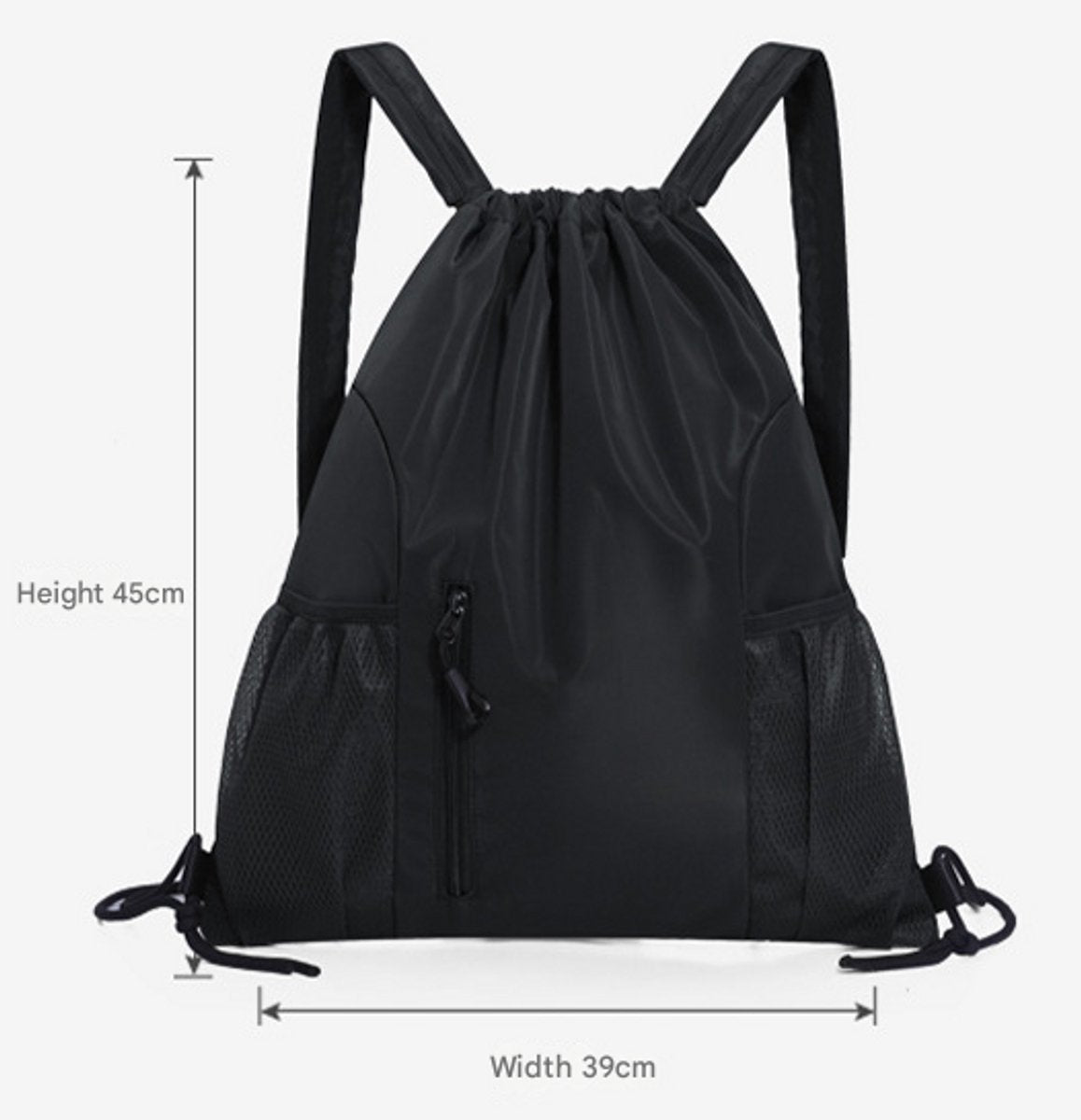 One-Piece Backpack - Drawstring Backpack - Large Capacity - Lightweight - Separate Wet and Dry Compartments, Sports Backpack - Suitable for Travel and Fitness - Black