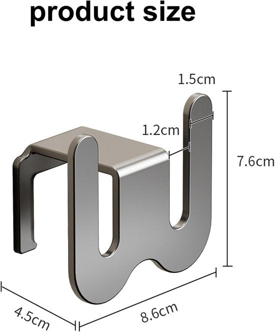 Set of 2 Self-Adhesive Shoe Racks - Space-Saving Storage Shelves - Suitable for bathrooms, bedrooms and RVs; perfect for storing slippers and sneakers(Grey)