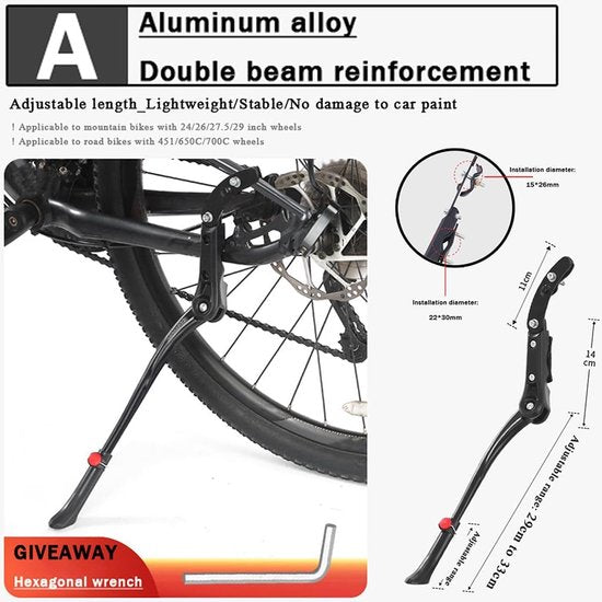 Bicycle stand - Adjustable bicycle stand - Bicycle support - Suitable for wheels from 24 to 29 inches