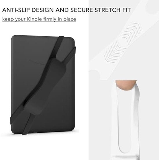 2-Pack Hand Rests for E-Readers & Tablets - Non-Slip & Comfortable to Hold - Suitable for 4.7-8 Inch Screens - Black + White