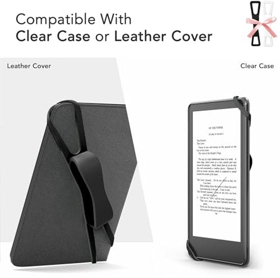 2-Pack Hand Rests for E-Readers & Tablets - Non-Slip & Comfortable to Hold - Suitable for 4.7-8 Inch Screens - Black + White