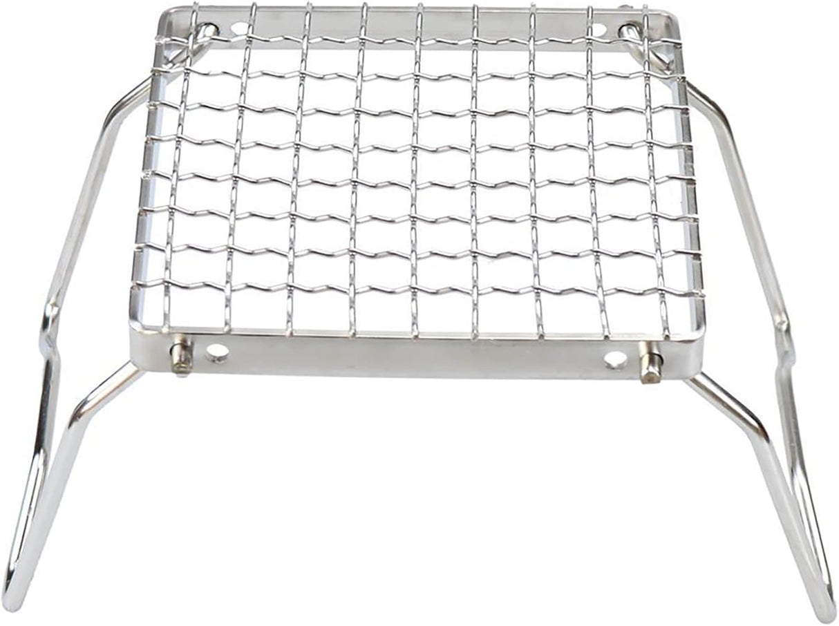 Folding Camping Grill - Stainless Steel 304 Cooking Grate with Folding Legs - Portable Charcoal and Cooking Stand - Lightweight BBQ Rack for Camping, Hiking and Backpacking
