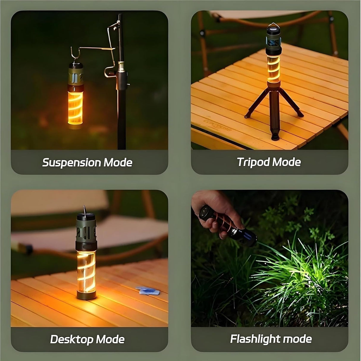 Multifunctional Camping Lamp with Mosquito Repellent - 5 Light Modes & Dual Color Temperature - IPX6 Waterproof - USB-C Rechargeable with Magnetic Hook