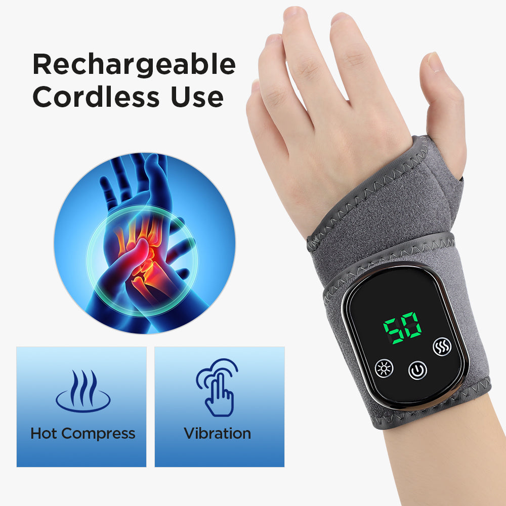 Wireless Heated Wristband - 5 Temperature Settings - Massage & Protection