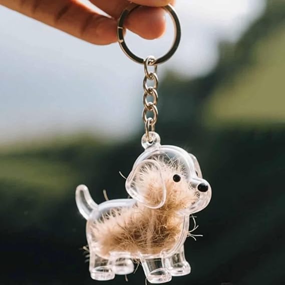 Keychain - Dog Hair Collection - Memory Capsule Pendant - DIY-1pc