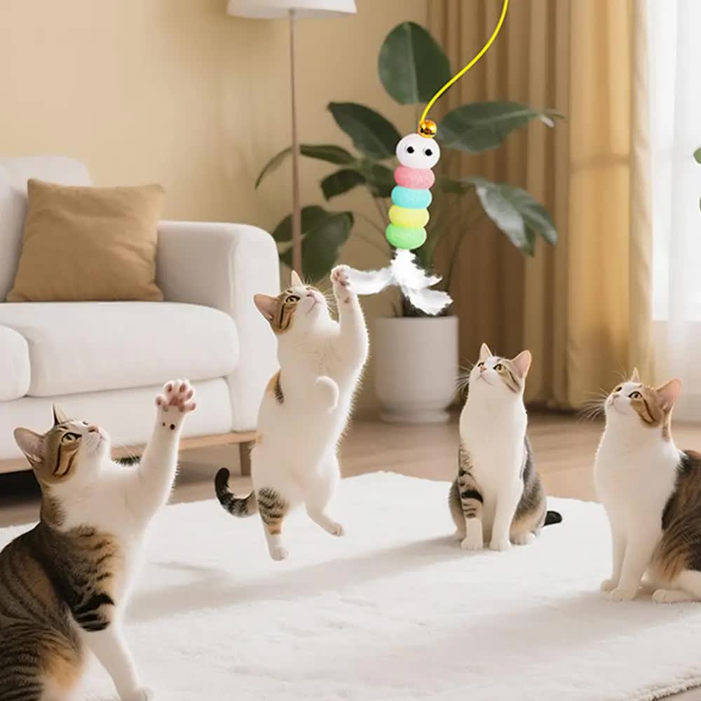 Cat Toys - Hanging - Spring-Loaded and Automatic - Blue - 1pc