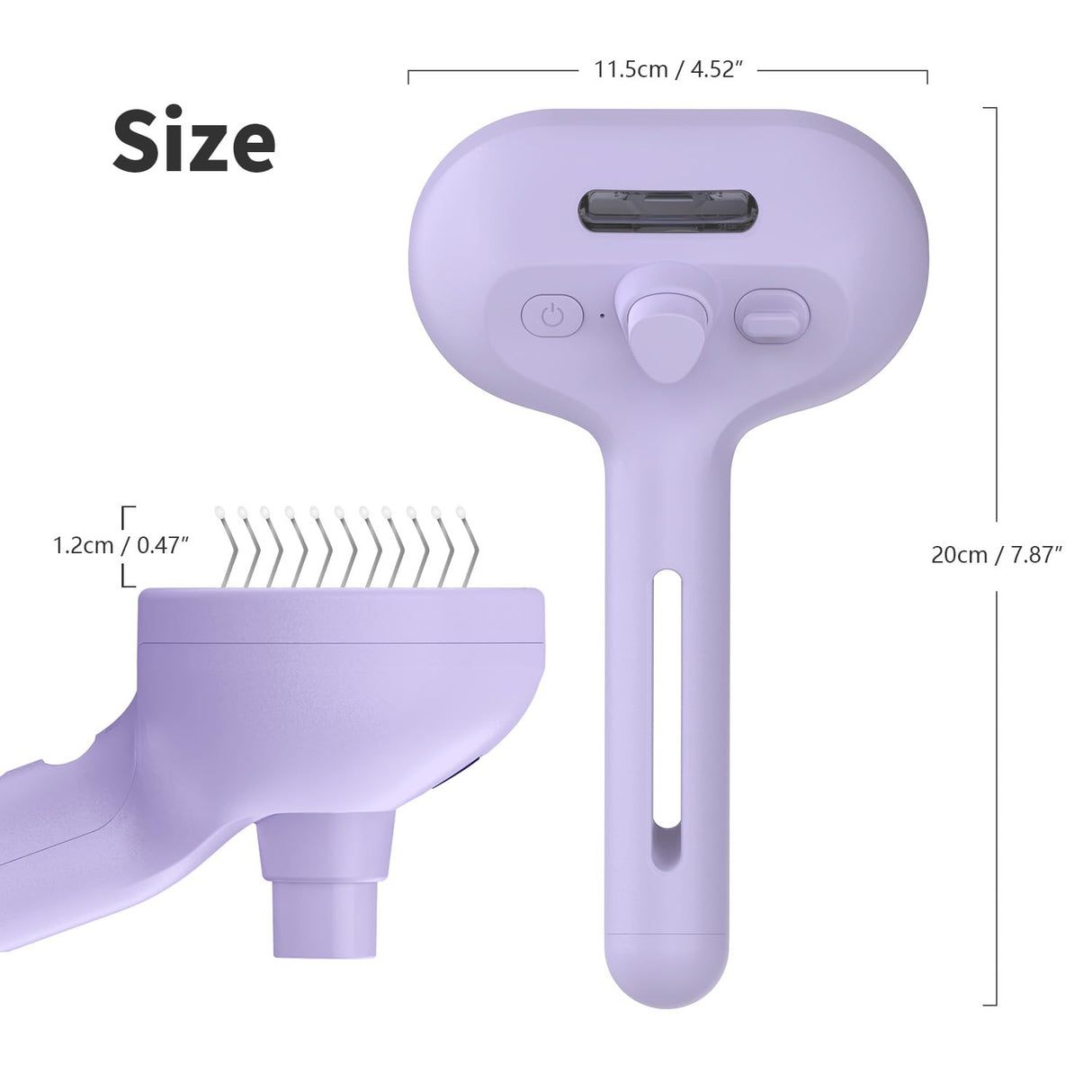 Self-Cleaning Brush - Antistatic - Pet - 3-in-1 - Purple - 1st