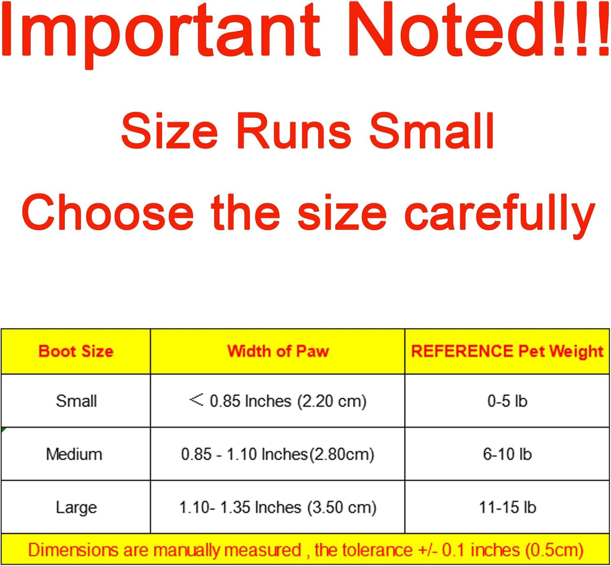 Dog Boots - Waterproof - Small and Medium Dogs - Yellow - Medium - 4 pcs
