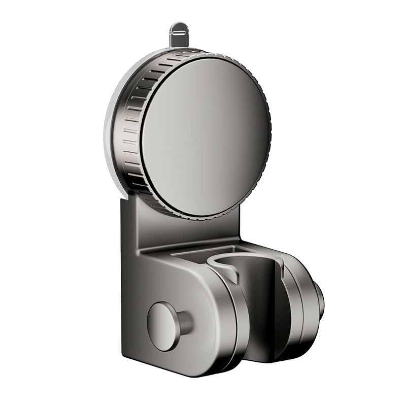 Adjustable Self-Adhesive Shower Head Holder with Hook, No-Drill Handheld Shower Bracket for Smooth Bathroom Walls, Grey