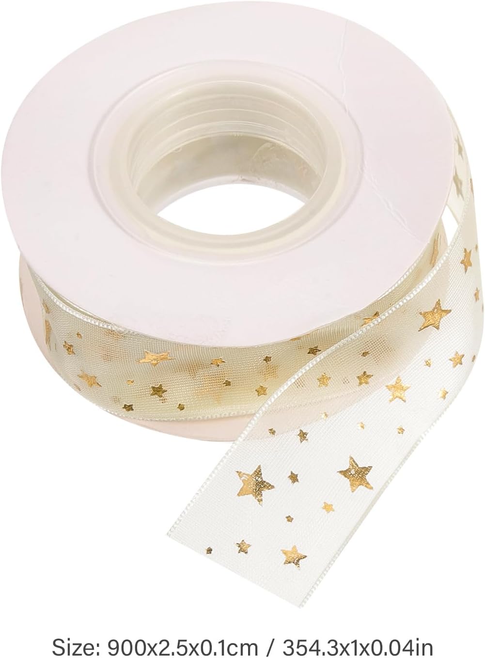 Gift ribbon - Mesh wrapping tape - Star pattern - 9 meters - 1 pack