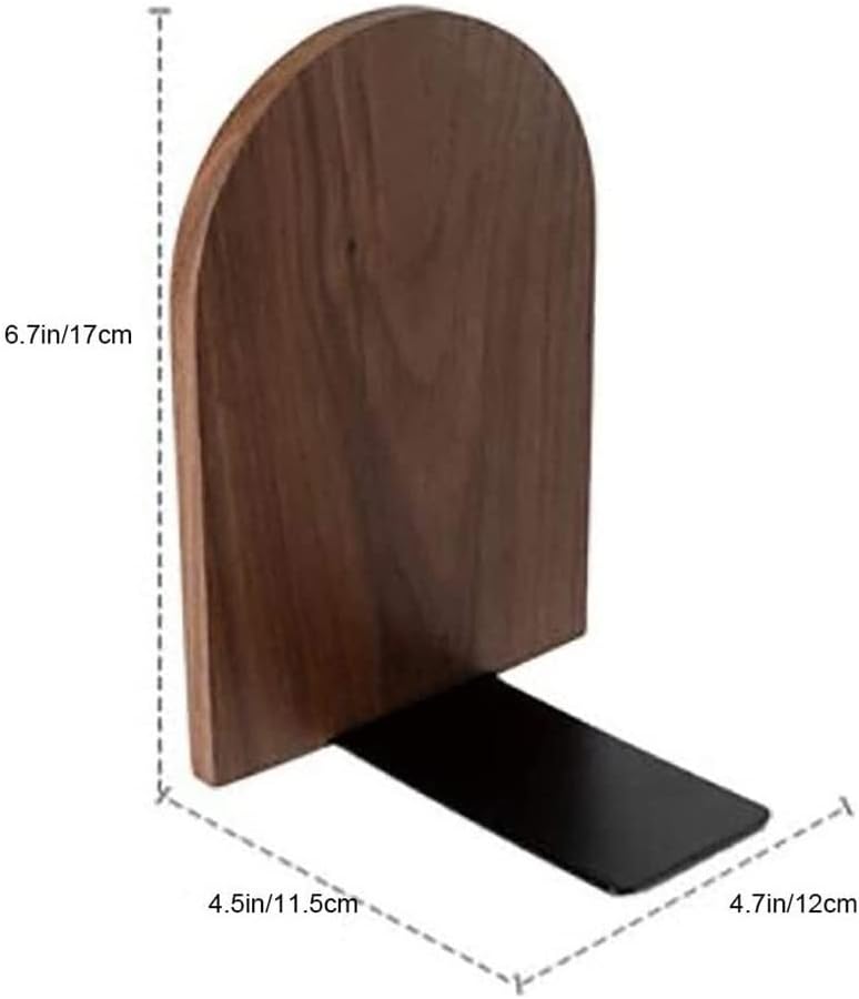 Bookends - Non-slip bookends - Heavy duty wooden bookends - Removable - 2-pack
