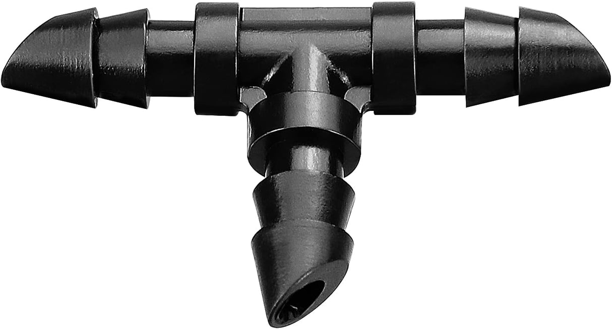 50 pieces Drip Irrigation 1/4" Tee with Barb, Barb Connectors Fit Universal 1/4 Inch Drip Hose, Irrigation Tee for Drip or Sprinkler System