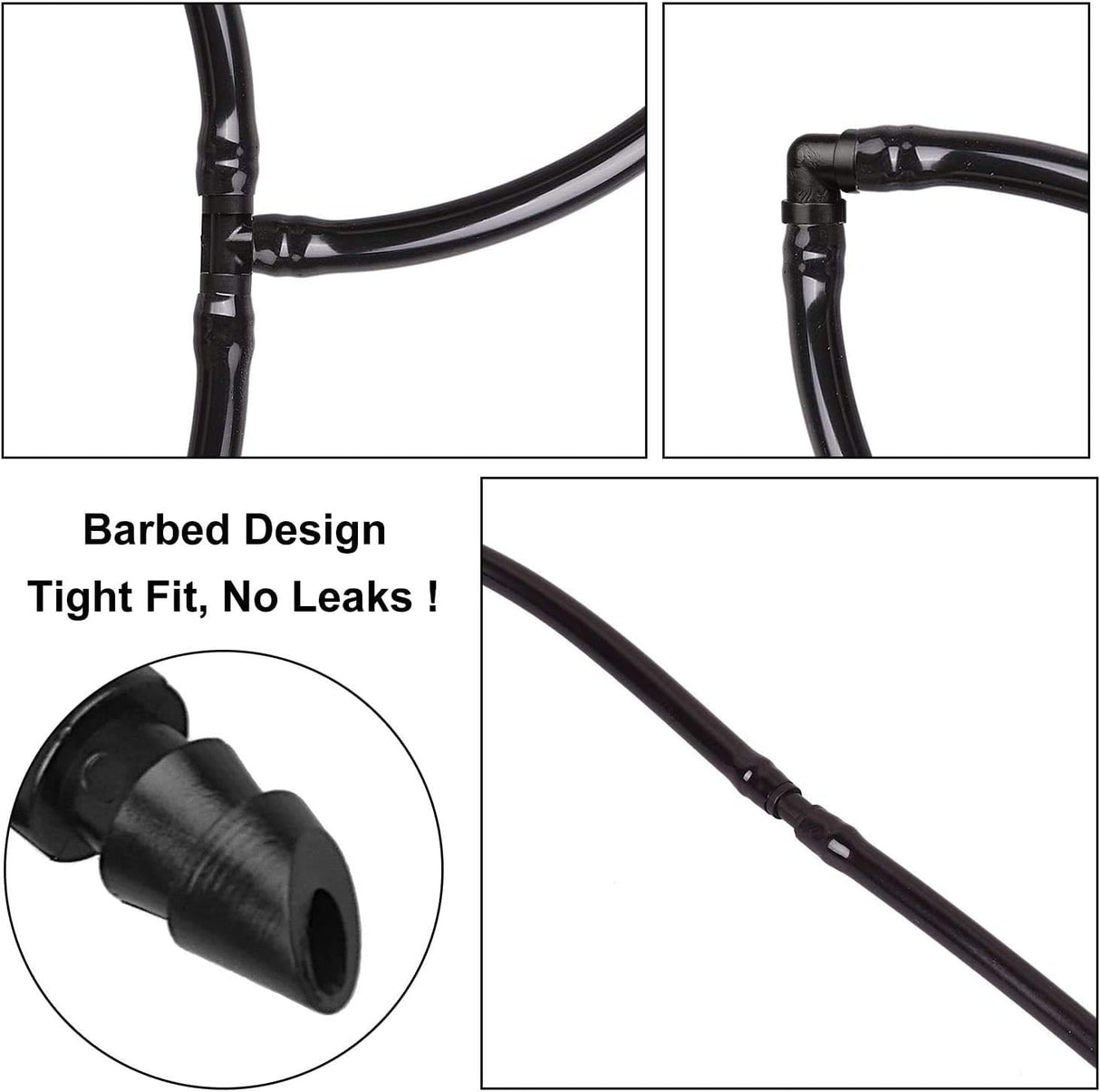 50 pieces drip irrigation 1/4' barb elbow fittings, barb connectors fit universal 1/4 inch hoses, irrigation elbow for sprinkler system