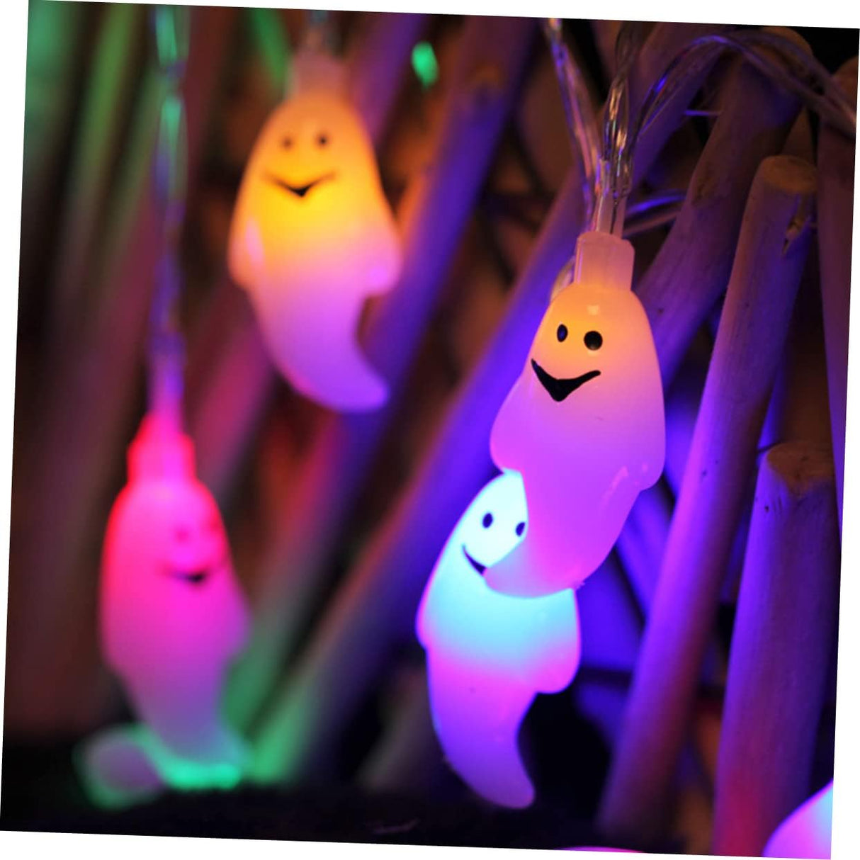 pc. LED Ghost String Light for Halloween Lights, USB Powered, Flashing Modes, Decorative Lighting for Home Parties and Events